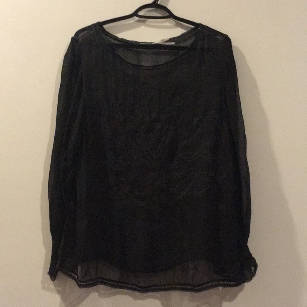 Sheer embroidered blouse